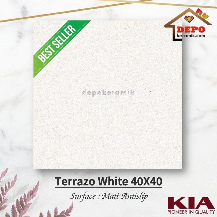 KIA Terrazo White 40x40 Kw1 Keramik Kasar Antislip