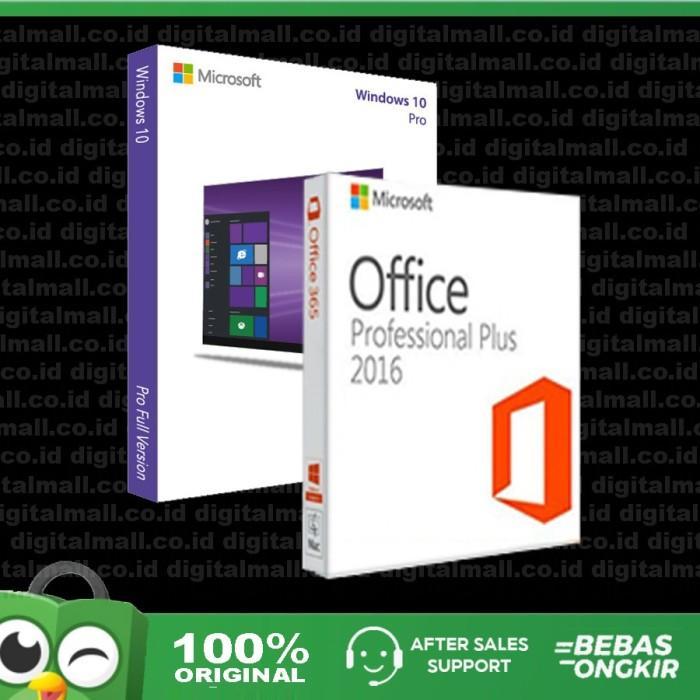 WINDOWS 10 PRO + OFFICE 2016 PRO PLUS LISENSI KEY ORIGINAL + DVD