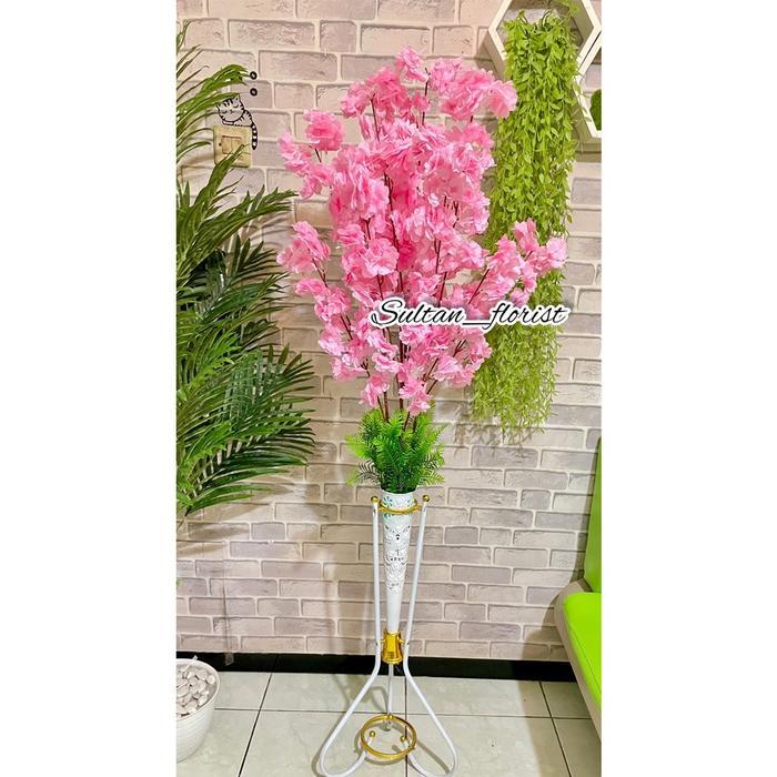 BUNGA SUDUT SAKURA BLOSSOM JUMBO TERBARU POT PUTIH COD