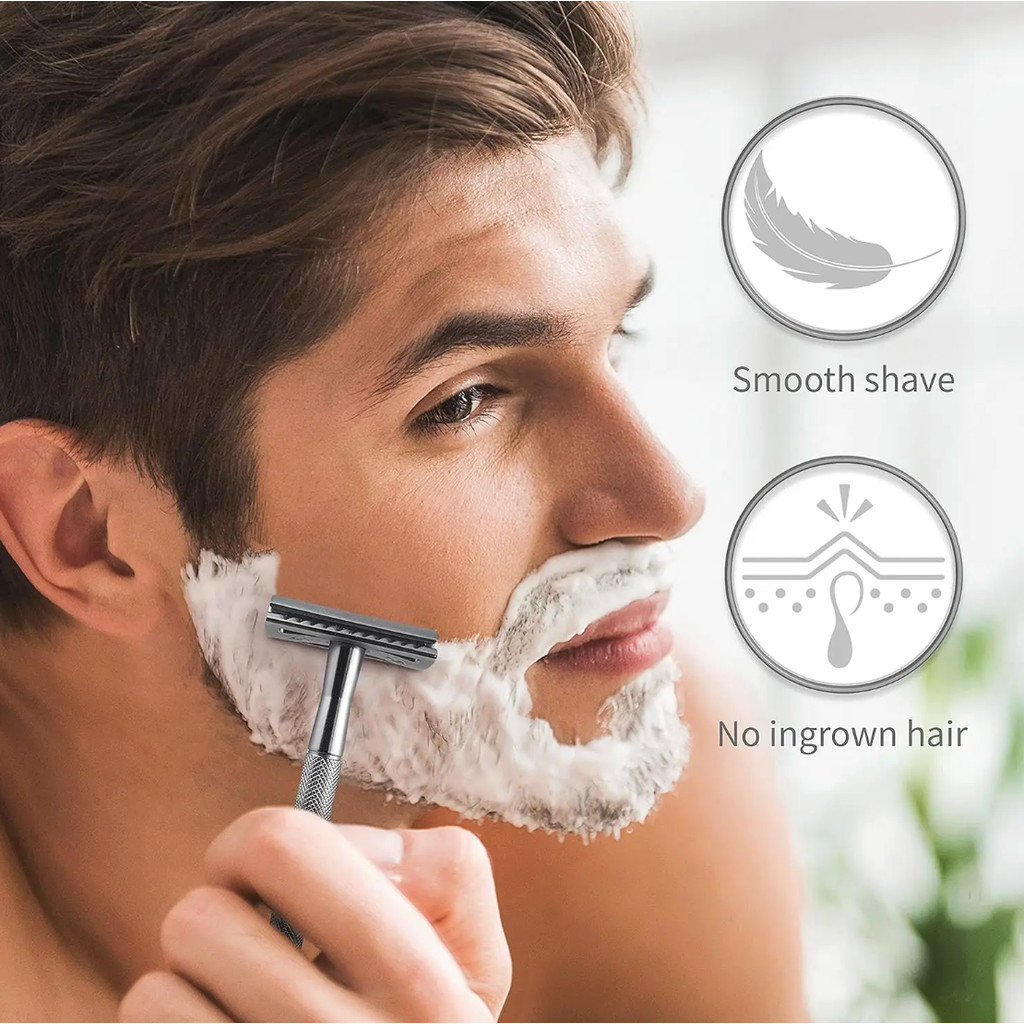 Double Edge Safety Shaving Razor Men Metal Reusable With Safety Razor Blades Single Blade Razor