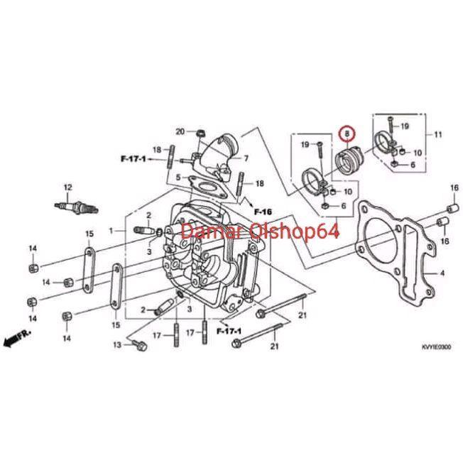 17112-Kvy-900 Insulator Maniful Beat/Scoopy/Spacy Carburator Japan