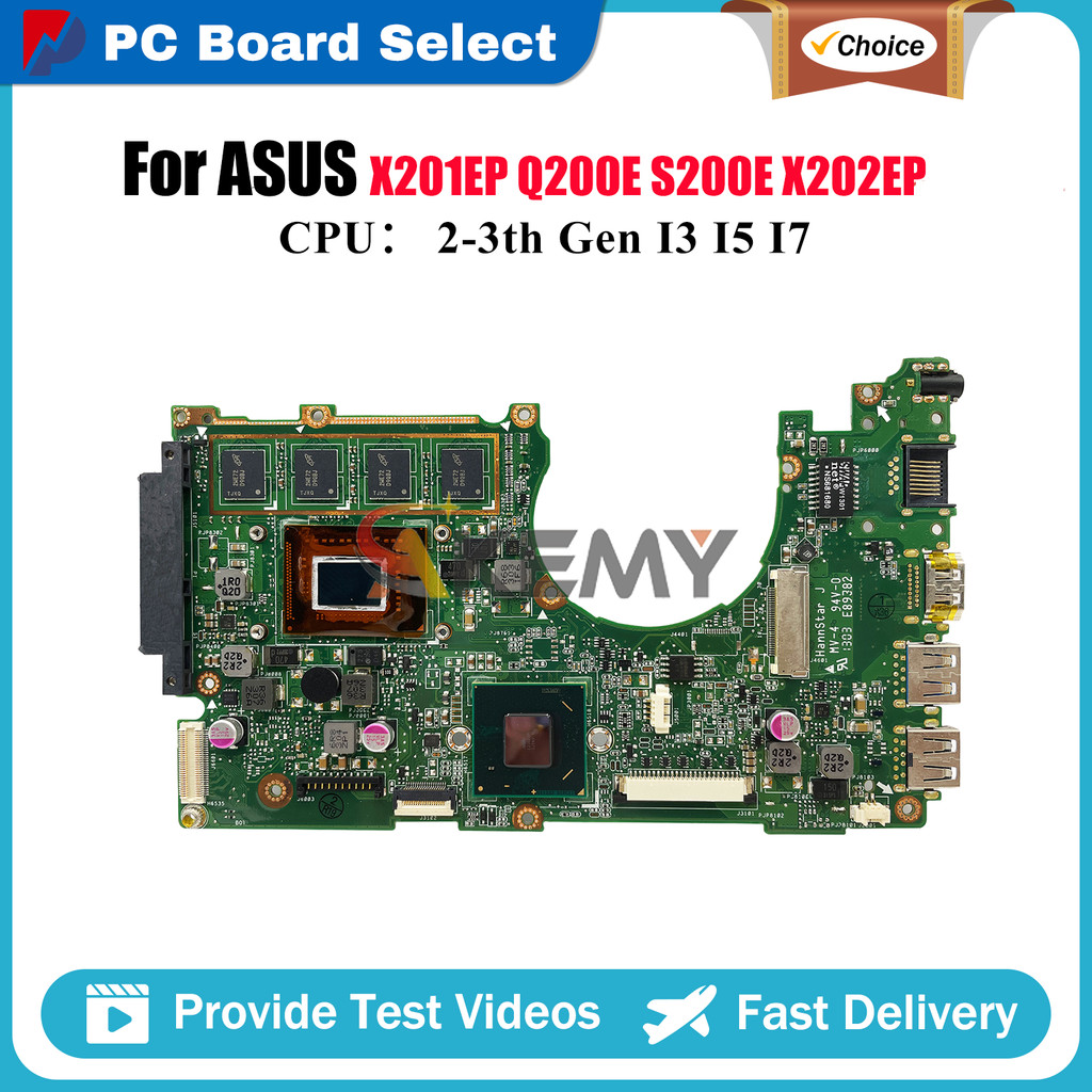 X202E Laptop Motherboard For ASUS VivoBook X202EV X201EP X202E X202EP Q200E S200E Mainboard With I3