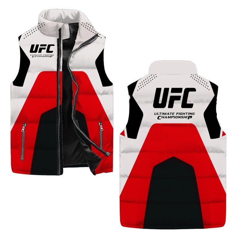 UFC Winter Thick Cotton Jacket Vest UFC Men's Outerwear Warm Vest Jacket Trendy Casual Loose