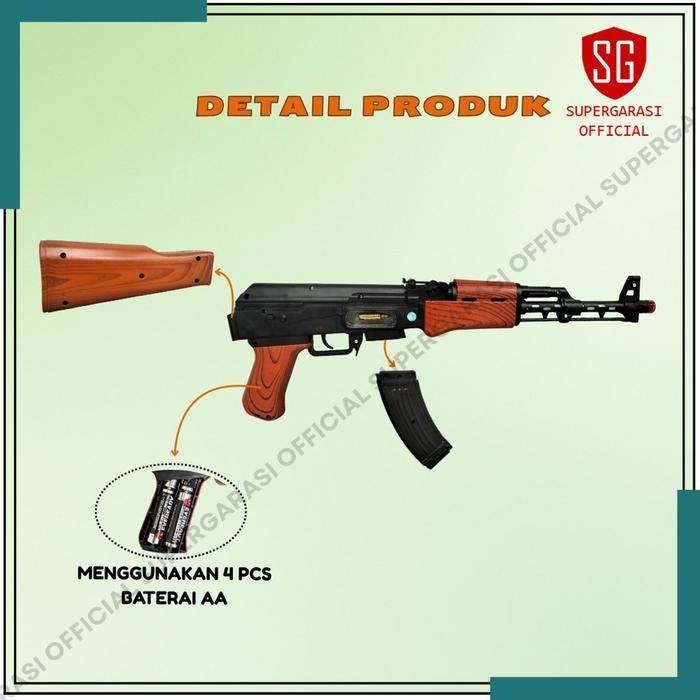 Mainan tembak tembakan AK47 with light and sound