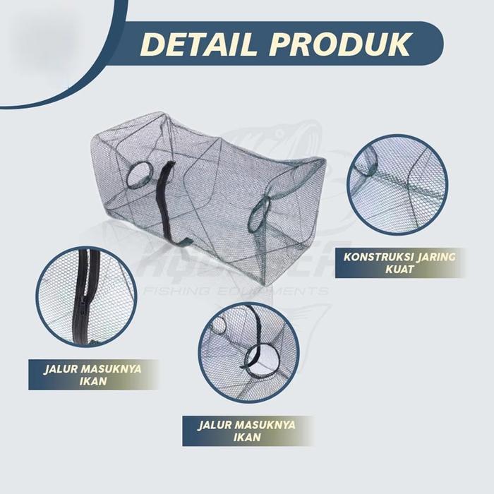 Terbaru Payung Bubu Jaring Jebakan Perangkap Udang ikan Kepiting Model Payung 2 Lubang Barang