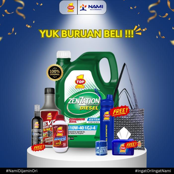 *TOP 1 PAKET ZENZATION DIESEL 10W40 (4L)* Oli mobil dan sparepart lainnya - Original