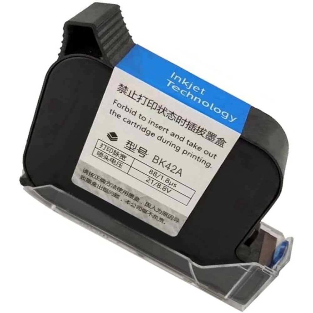 [1X Bk42A] 42Ml 12.7Mm Fast Dry Black Sovent Ink Cartridge M127K T1704K Replaced For Tij2.5 Domino