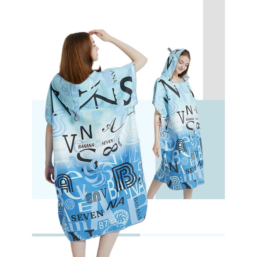 Surf Poncho Towel Poncho Quick-Dry Towel Hoodie Microfiber Beach Robe Changing Poncho Swim Towel