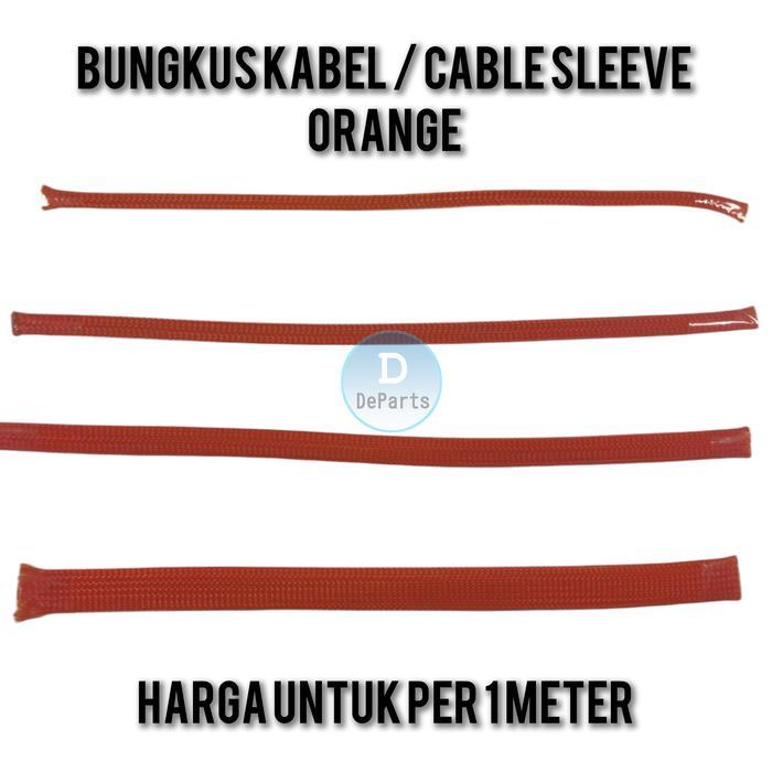 Braided Cable Sleeve - Sleeving Cable - Bungkus Kabel - 6Mm - Orange
