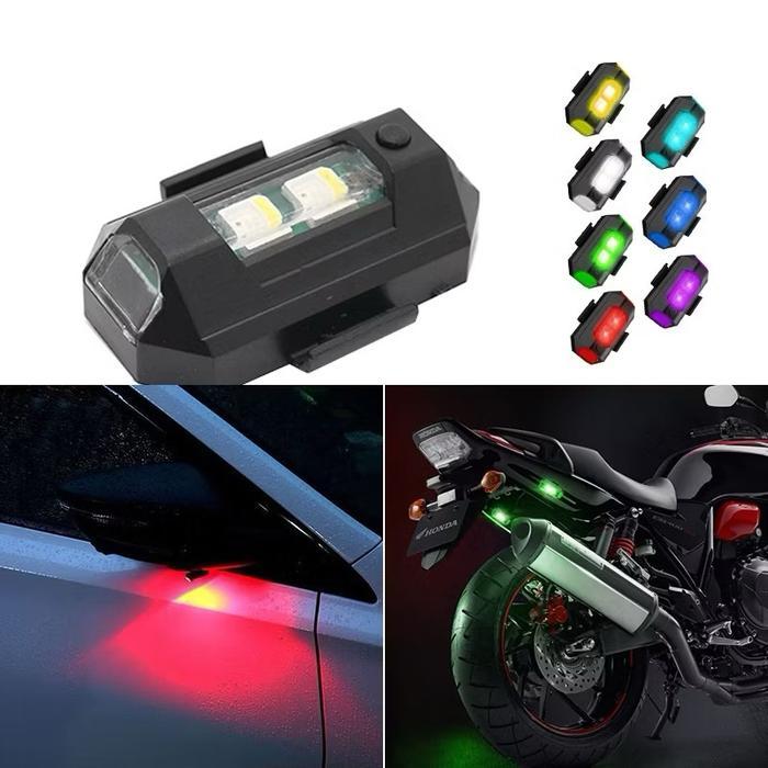 Lampu Led Kedip Pesawat Mobil Motor Led RGB 7 Warna Lampu blitz Pesawat