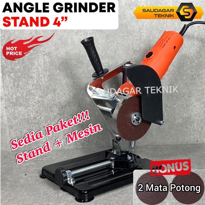 Stand Gerinda Dudukan Mesin Gerinda Tangan 4 Inch Pengubah Mesin Gerinda Menjadi Mesin Potong Besi