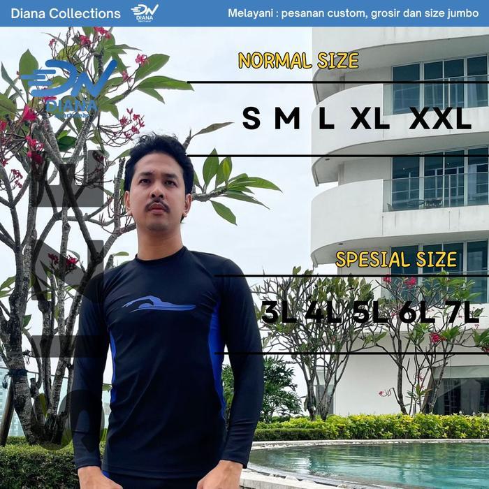 Baju Renang Pria/Baju Renang Pria Jumbo/Baju Renang Dewasa/Atasan Renang Lengan Panjang