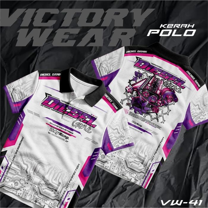 JERSEY KAOS RACING CUSTOM DIESEL GANK POLO KERAH KANCING V-NECK, KAOS SATUAN, BAHAN FULLPRINT VW41