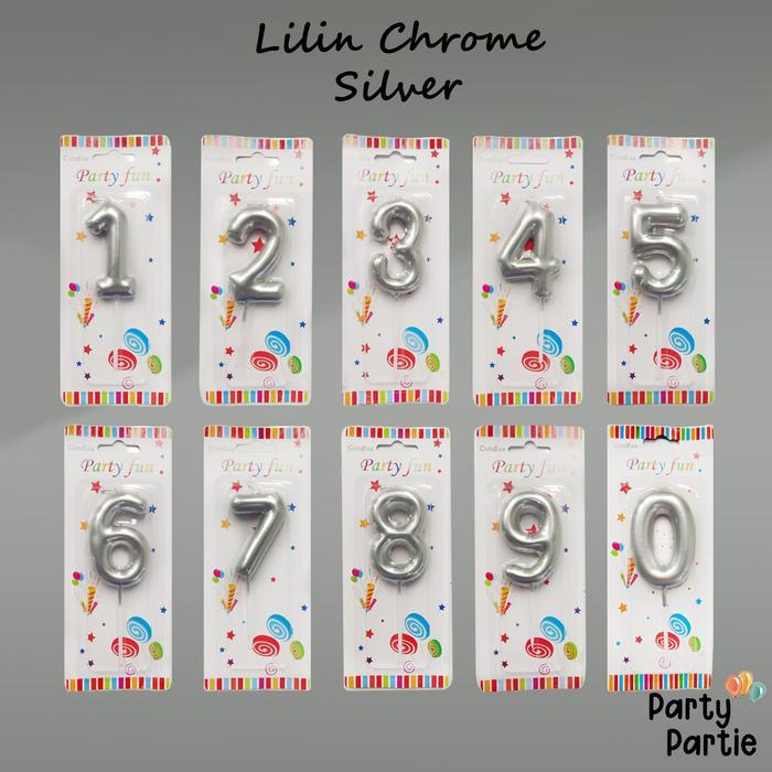 [Ecer] Lilin Angka Chrome / Chrome Candle