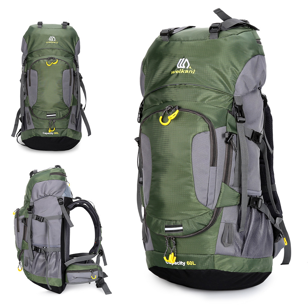 60L Waterproof Hiking Backpack Camping Mountain Climbing Cycling Backpack Outdoor Sport Bag with