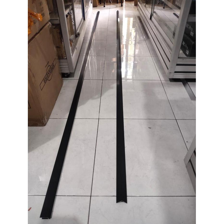 [ Wajib Potong ] Siku Aluminium Lis L Hitam / LIS L Aluminium Hardcase Panjang 3 meter Import Wajib