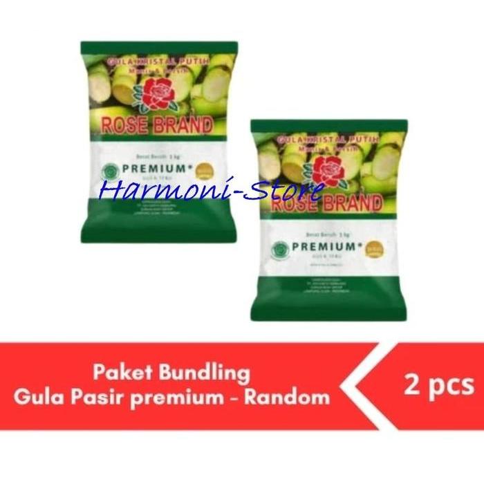 "New" Gula Pasir Kristal Kemasan Rose Brand 1kg/1000g Kuning HIjau