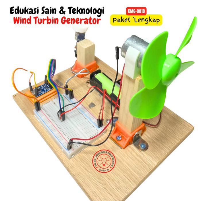 Kit DIY merakit mini wind turbine generator / pembangkit listrik tenaga bayu mini /tenaga angin/pltb