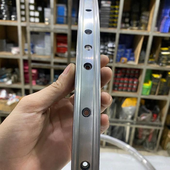 Velg Rims 700C Platinum 36 Hole Rim Brake Alloy Double Wall Silver Chrome 36H Mata Ikan Etrto 630