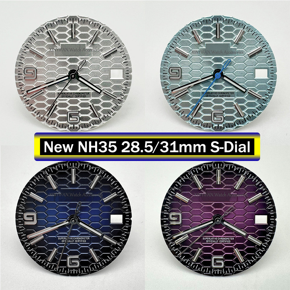 NH35 Movement 28.5mm Dial, Blue Luminous Suitable for NH35A/NH36A Modified Mechanical Watch
