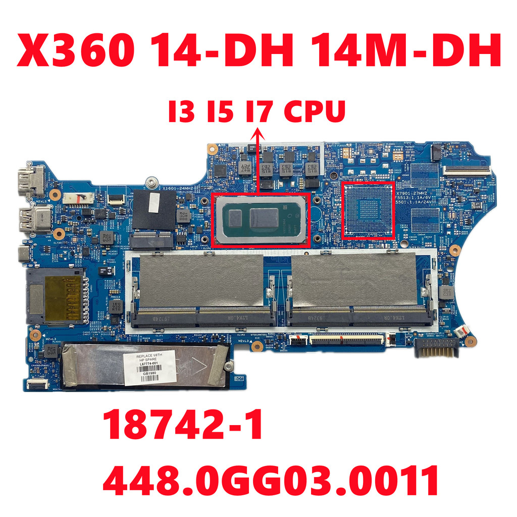 18742-1 448.0Gg03.0011 Mainboard For Hp Pavilion X360 14-Dh 14M-Dh Laptop Motherboard With I3 I5 I7
