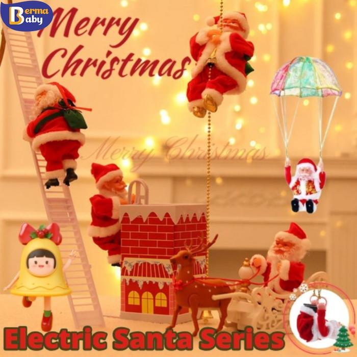 Santa Claus Electric Climbing Ladder Toy / Santa Claus Electric Climbing Toy / Boneka Sinterklas