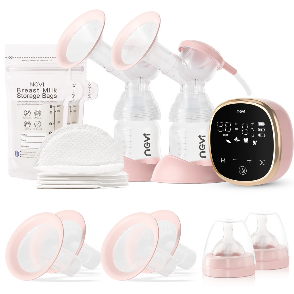 Ncvi Double Electric Breast Pump, Portable Breast Pump Electric With 4 Es 9 Levels,Led Display,