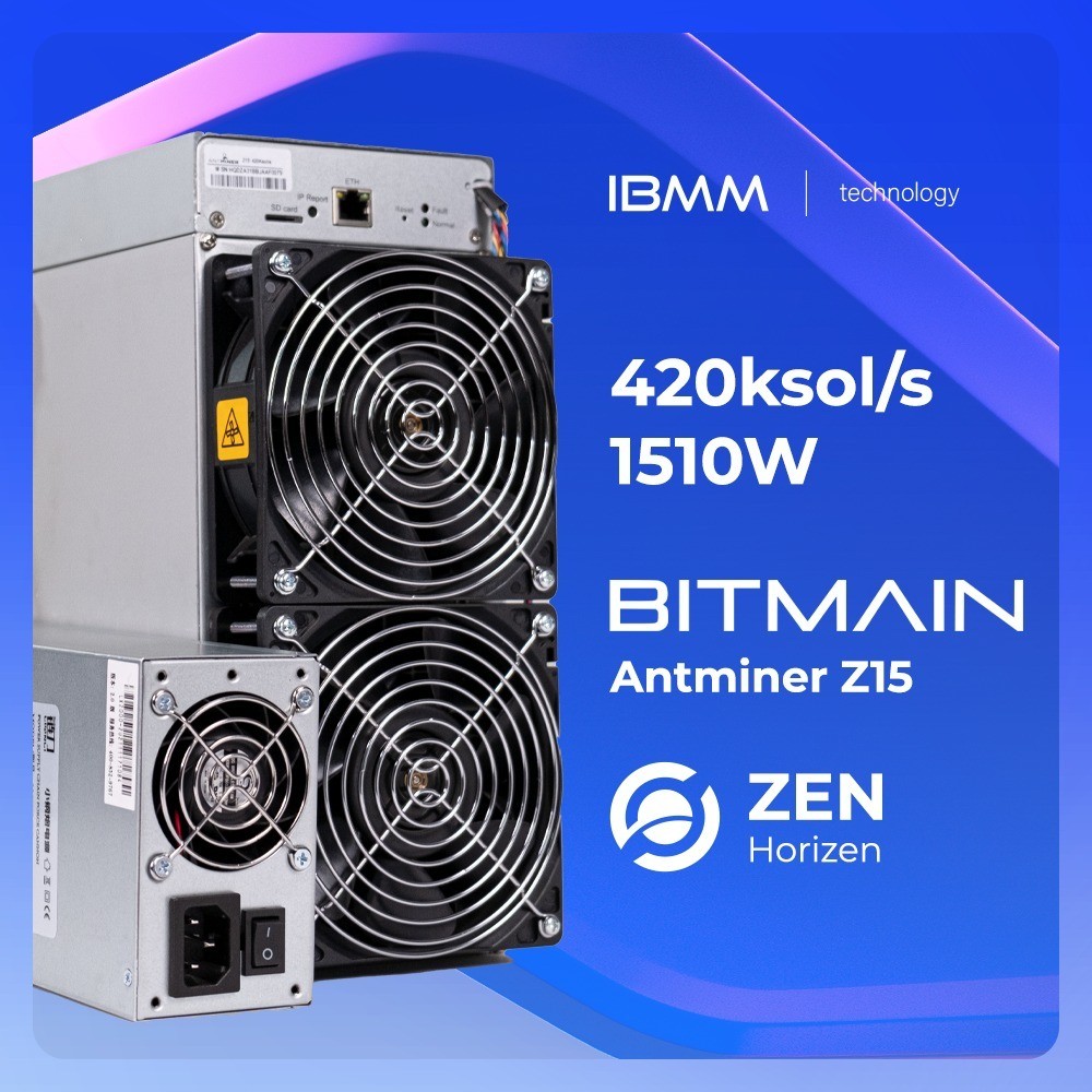 Equihash Miner Bitmain Antminer Z15 420kh/s ZEC Zcash ZEN Mining Machine 1510W Power Antminer Asic