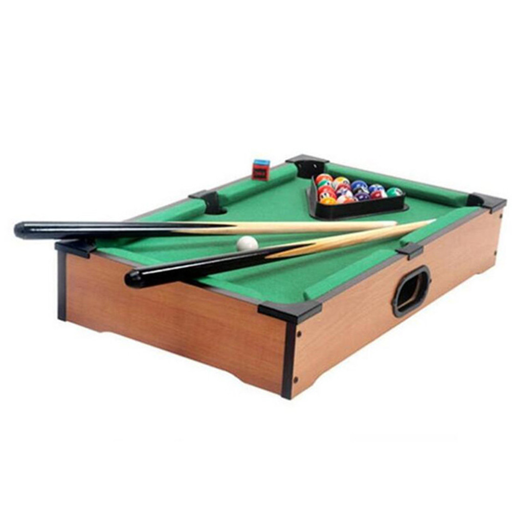 Mini Tabletop Pool Set Mini Pool Table & Billiard Set W/ 16 Balls 2 Pool Cues Triangle Rack & Chalk