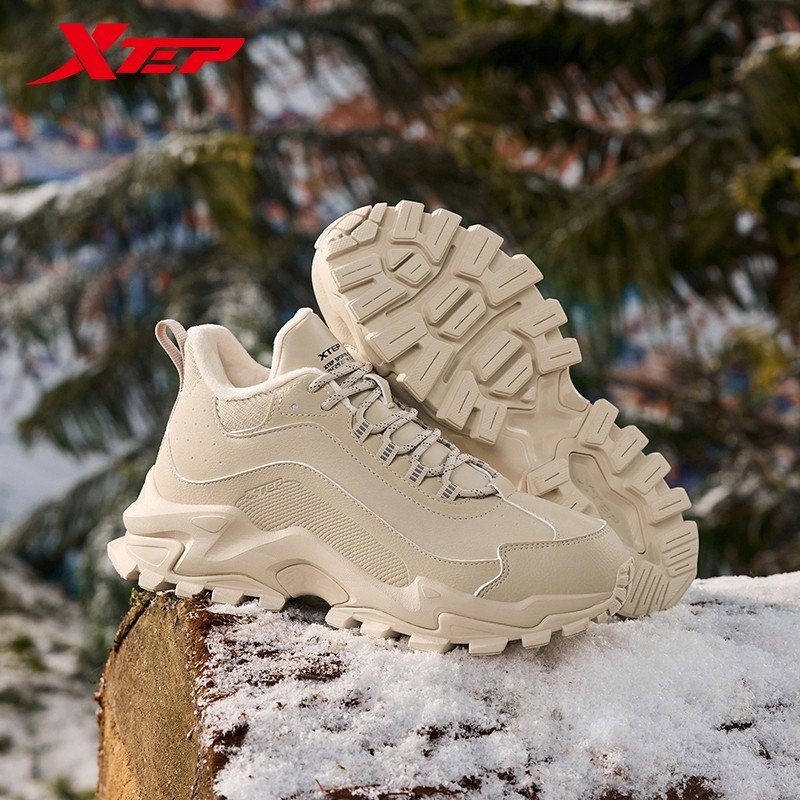 Xtep Cotton Shoes For Women Winter Warm Soft Sports Shoes Trendy Durability Comfortable Sneakers