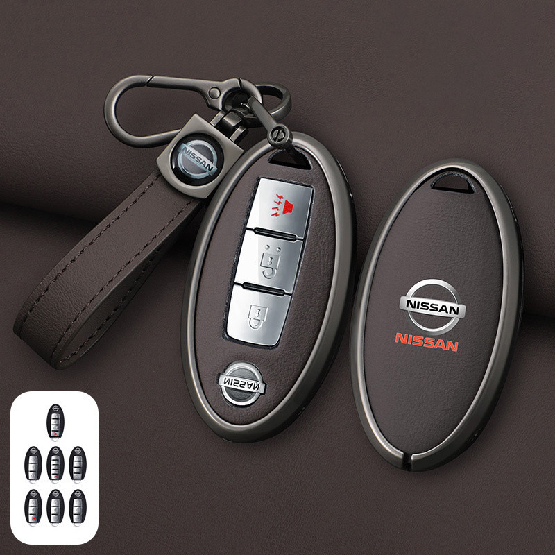 Zinc Alloy +Leather Car Key Case Cover Shell Fob For Nissan Qashqai X-Trail T32 T31 Juke J10 J11