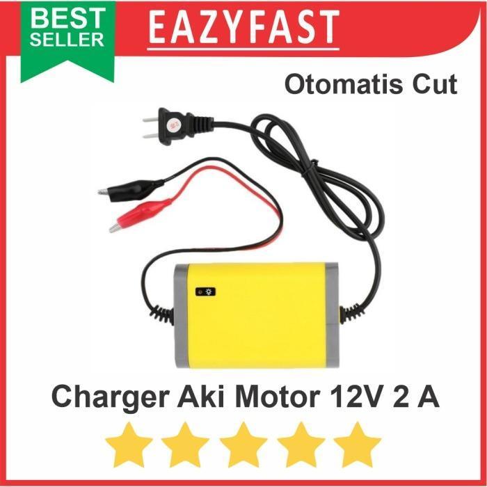 CHARGER CHARGE CASAN AKI MOTOR ACCU 12V 2A PORTABLE OTOMATIS