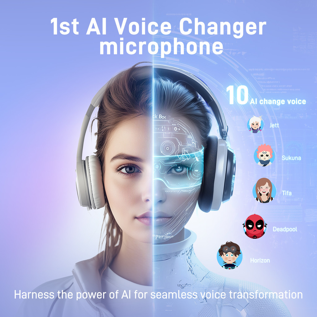 MAONO DM40 Wireless USB Microphone with AI Voice Changer Noise Reduction Condenser Mic for Gaming