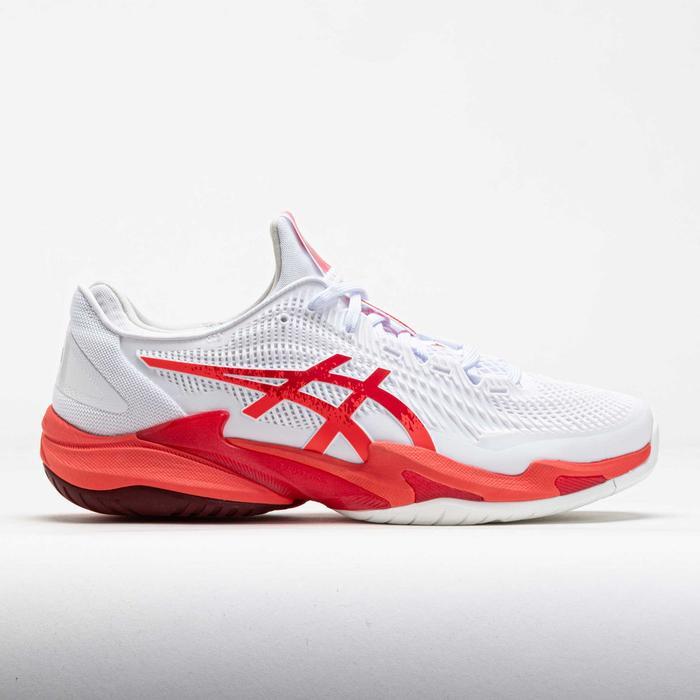 New Sepatu Tenis Asics Court Ff 3 Novak White Electrical Red / Asics Court Ff Novak Tennis Shoes