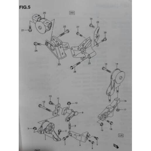 Engine Mounting Belakang / Trans Mounting Karimun Estilo 4 Piston Asli