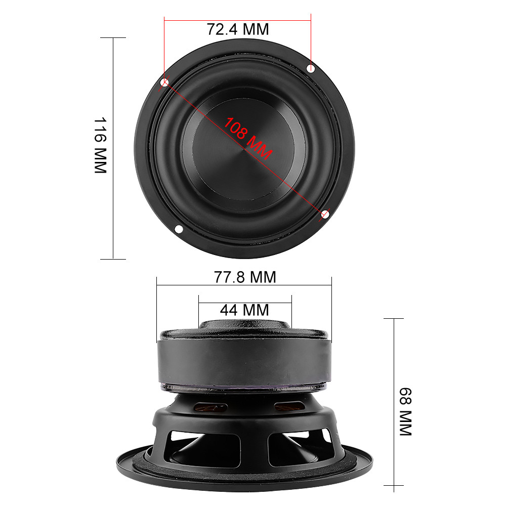 AIYIMA 1Pcs 4 Inch Subwoofer Speaker 100W 4 8 Ohm Super Woofer Sound Speaker BASS Waterproof