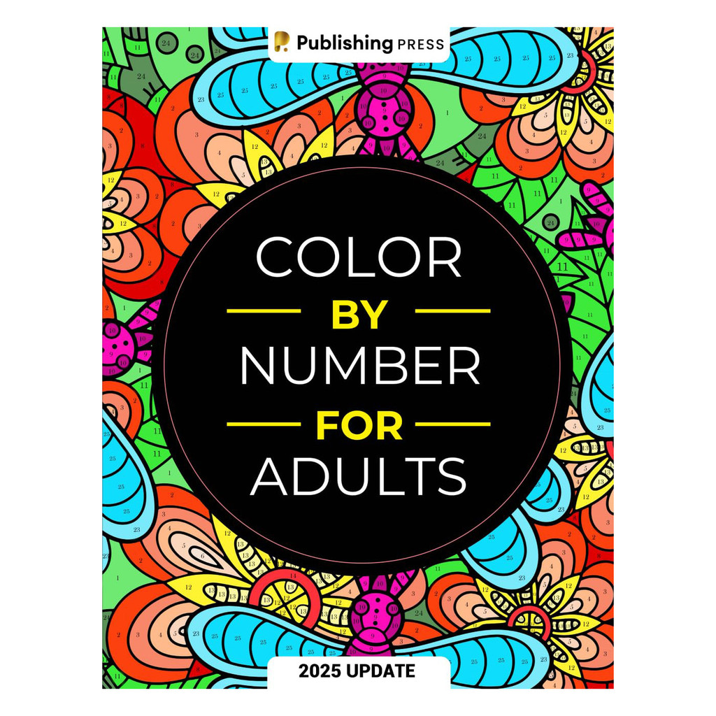 Color By Number for Adults Adult Digital Coloring Book Anxiety Therapy Coloring Book