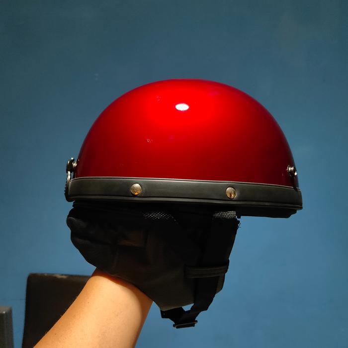 "New" Helm Bogo Retro Vintage Chips Cetok Batok Setengah Kepala Dewasa Polos
