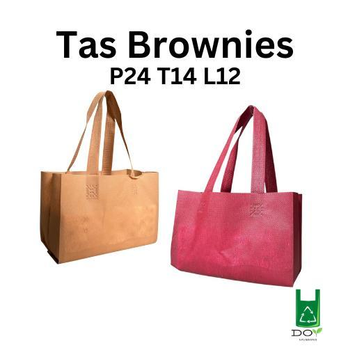 Tas Spunbond Goodie Bag untuk Box Brownies P24 T14 L12 - Tas Spunbond Brownies