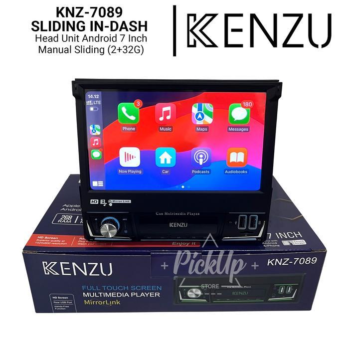 Head Unit Android Single Din Kenzu-7089 Sliding Indash