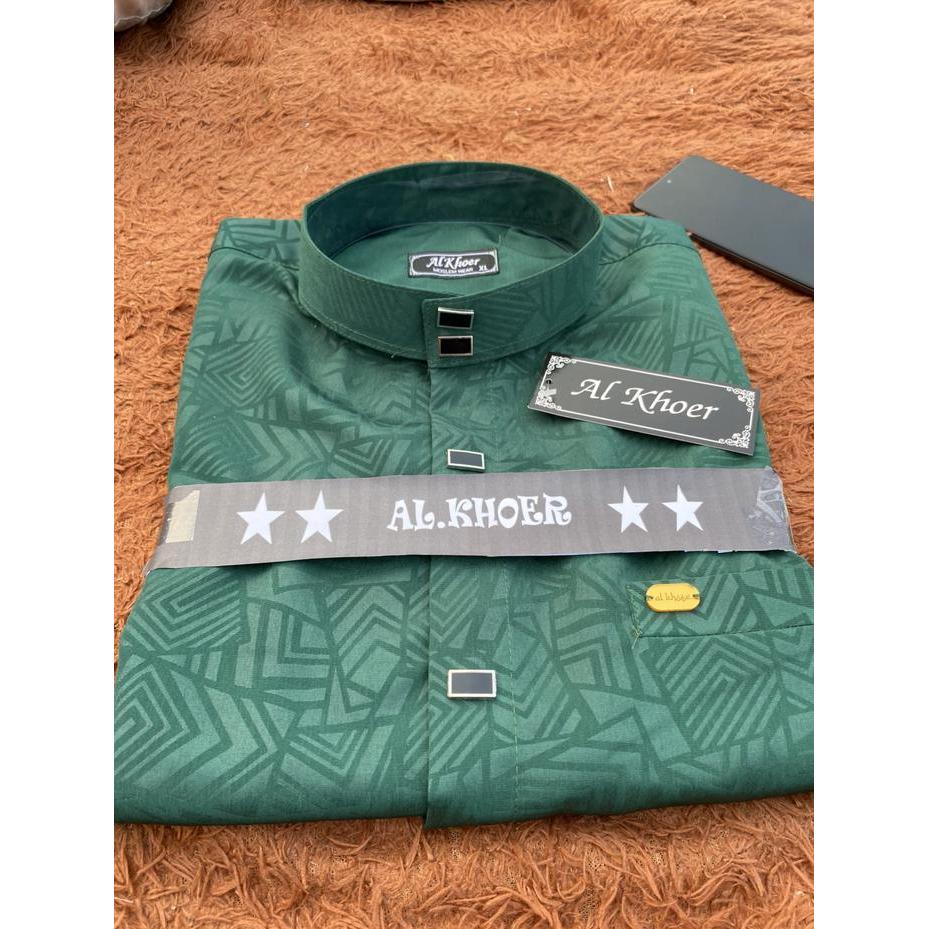 DISKON kemeja koko muslim kemeja formal putih bahan embos koko lebaran 2024 murah Motif Sultan
