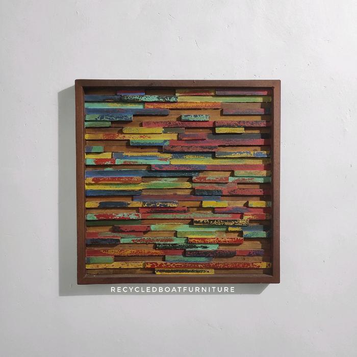 Dekorasi Dinding Mozaik Kayu Vintage Boat Wood Antik
