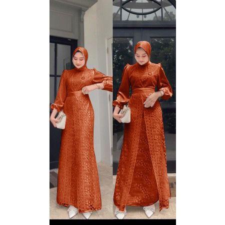 READY Vannamille id Maxi Dress Malika Brukat Fashion Muslim Wanita Oufit Lebaran Seragaman Pesta