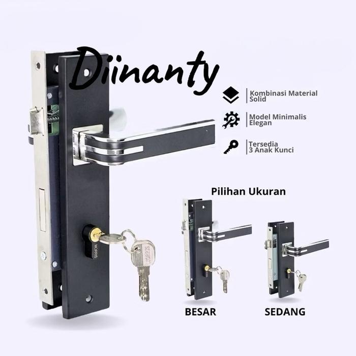 kunci pintu handle pintu hitam black list handle pintu set kunci lengkap