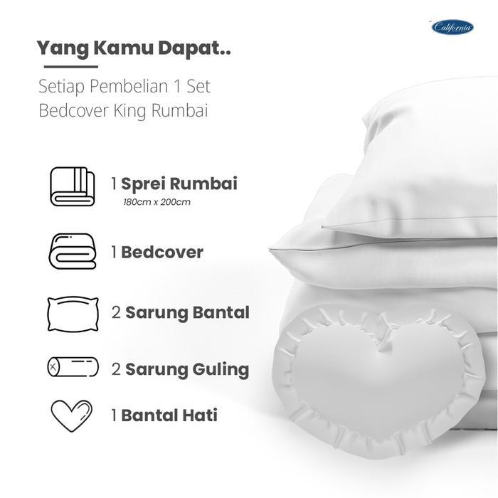 Satu Set Bed Cover California My Love 180x200 / Bedcover Sprei Rumbai