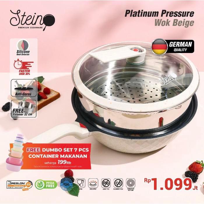 STEIN COOKWARE PLATINUM PRESSURE WOK 32 CM / STEIN PANCI PRESTO