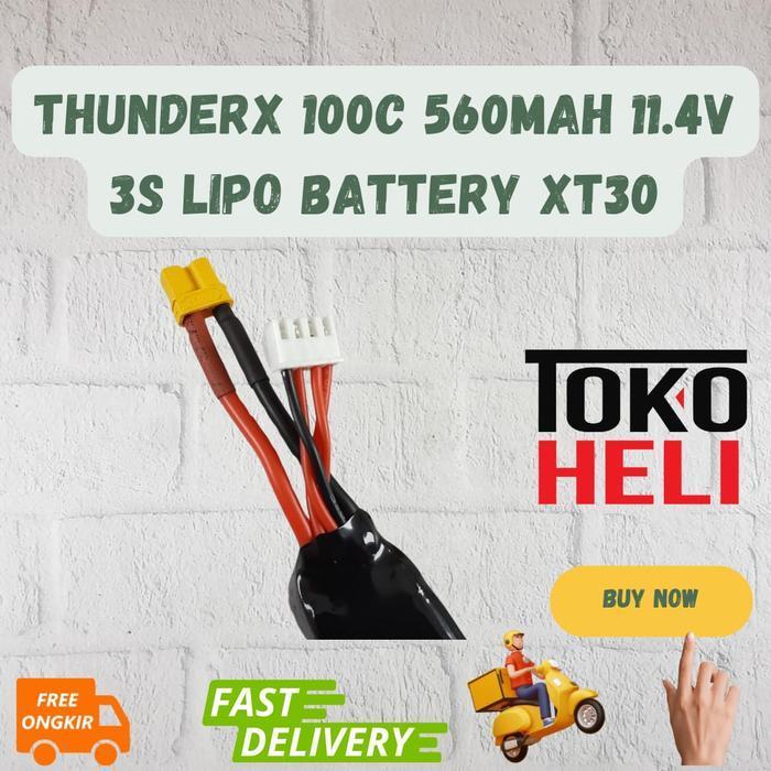 THUNDERX 100C 560MAH 11.4V 3S LIPO BATTERY XT30