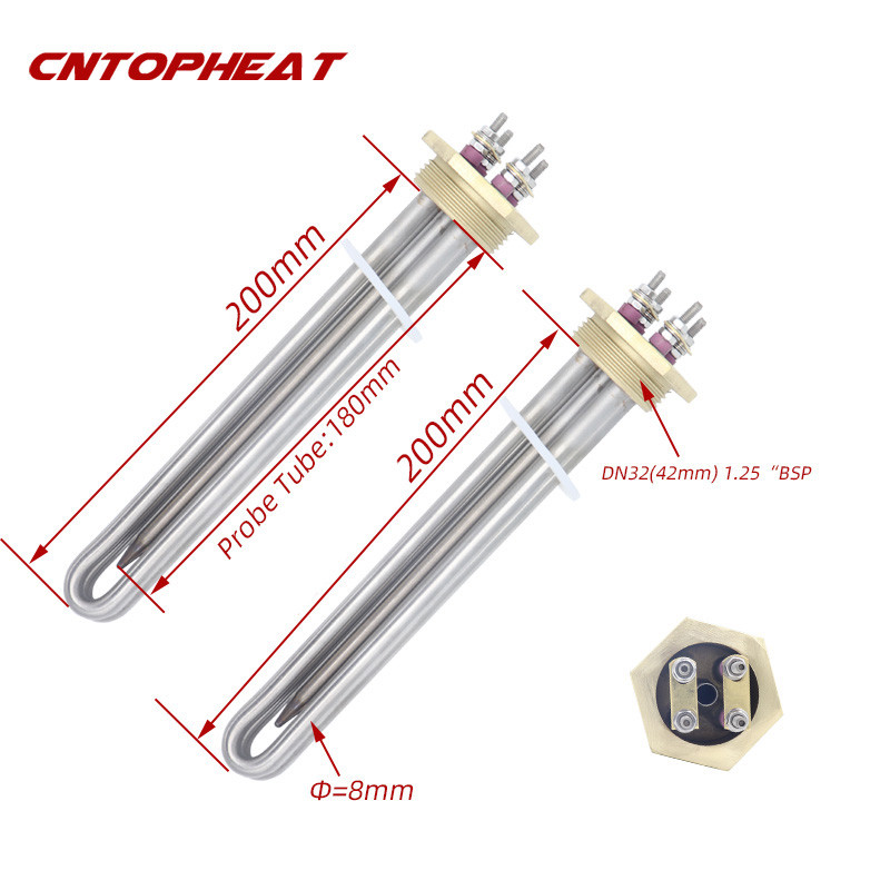 Elemen Pemanas DC 12V/24V/36V/48V dengan 1 1/4 "BSP DN32 Elemen Pemanas Pemanas Air Tenaga Surya Fla