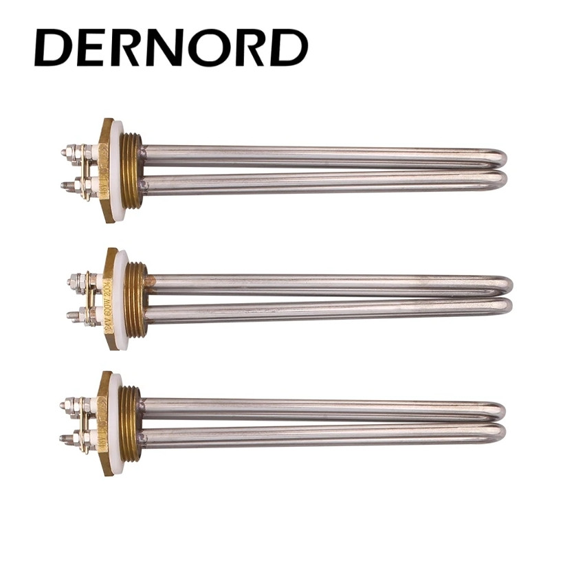 DERNORD Pemanas Air Tenaga Surya 24V 48V DC DN32 Benang Kuningan 600W 900W 1500W Elemen Pemanas List
