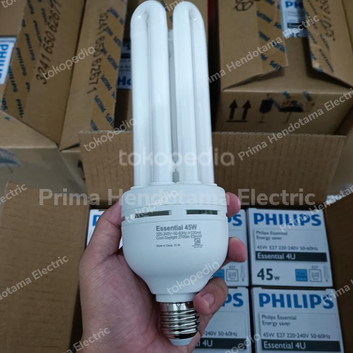 Murah Bola Lampu Philips LHE PLC Essential 45W Lampu Essential 45 Watt